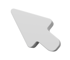 white arrow pointer 3d symbol png