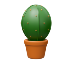 cactus pot 3d render illustration png