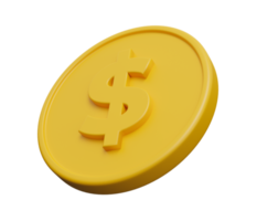 moeda dólar amarelo 3d png