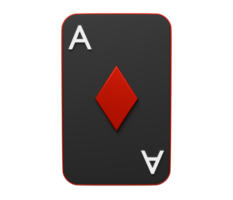 Ace diamond playing card 3d png