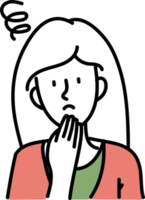 avatar mano disegnato ragazza personaggio illustrazione con mano segnale grafico png