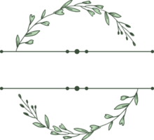 división monograma floral marco para Boda invitación compromiso aniversario png