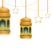 Islamitisch gouden lantaarn voor Ramadan ornament png