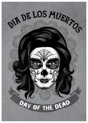 dia de los muertos poster in rusty texture
