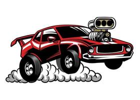 muscle car look with supercharged engine vector