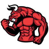 enorme músculo de rojo toro vector