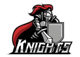 knight mascot with shield vector