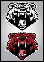 angry grizzly bear mascot vector