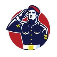 Military soldier salute vector