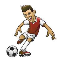 soccer player kicking the ball vector