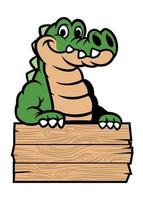 Cute cartoon crocodile vector