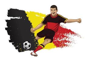 Belgium soccer player with flag as a background vector