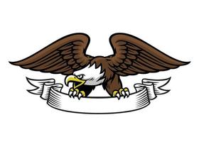 Eagle mascot grip the ribbon vector