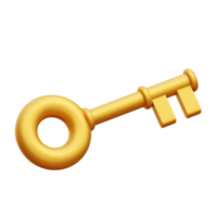 3d Vintage golden key. Business key of success. png