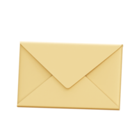 3d crema correo sobre. mensaje, correo electrónico, bandeja de entrada y carta. png