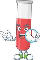 Red test tube Cartoon character vector