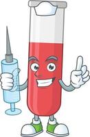 Red test tube Cartoon character vector