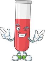 Red test tube Cartoon character vector