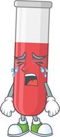 Red test tube Cartoon character vector