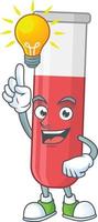 Red test tube Cartoon character vector