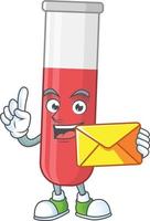 Red test tube Cartoon character vector