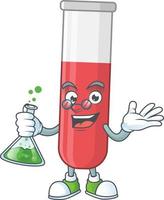 Red test tube Cartoon character vector