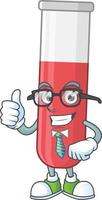 Red test tube Cartoon character vector