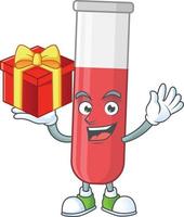 Red test tube Cartoon character vector