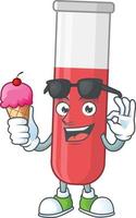 Red test tube Cartoon character vector