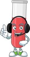 Red test tube Cartoon character vector