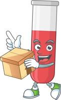 Red test tube Cartoon character vector