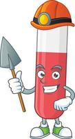 Red test tube Cartoon character vector
