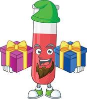 Red test tube Cartoon character vector