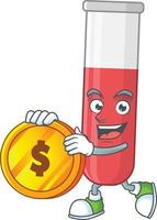 Red test tube Cartoon character vector