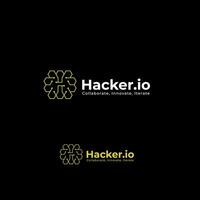 hacker logo with pixel style, pixel logo modern tech vector