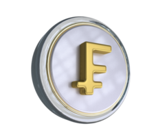 Realistic Franc icon 3D Rendering png