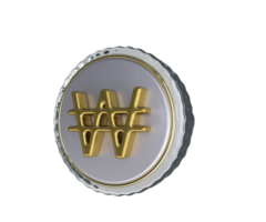 Realistic Won icon 3D Rendering png