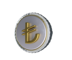 Realistic Lira icon 3D Rendering png