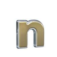 letra norte 3d representación con oro y vaso materiales png