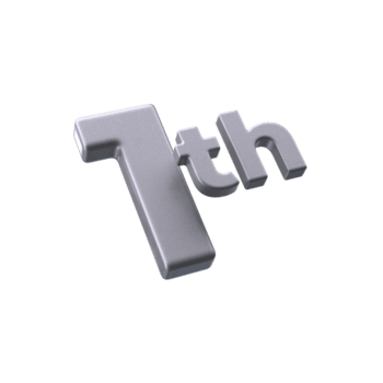 número 1ª 3d Renderização com prata cor png