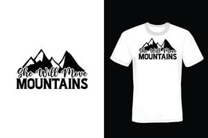 diseño de camiseta de montaña, vintage, tipografía vector