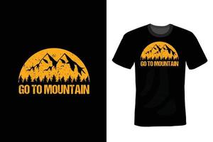 diseño de camiseta de montaña, vintage, tipografía vector