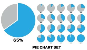 20 set pie chart percentage graph design, Infographic Vector 3d Pie Chart, Colorful circle percentage diagrams for infographic.