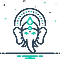 mix icon for ganesh chaturthi vector