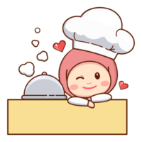 süß Karikatur Koch mit Essen png