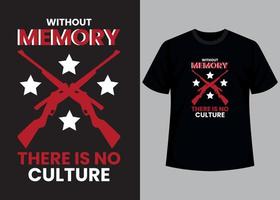 sin memoria allí es No cultura tipografía t camisa diseño vector