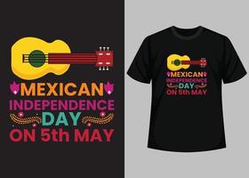 Mexican independence day typography t shirt design vector