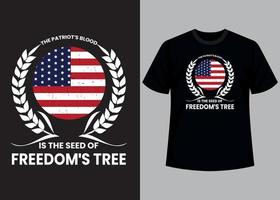 Freedom-s tree typography t shirt design vector