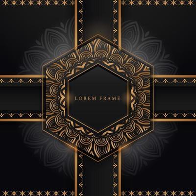 golden hexagon card black and gold  design