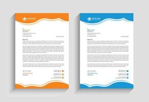 Modern unique corporate colorful stylish new business letterhead design vector